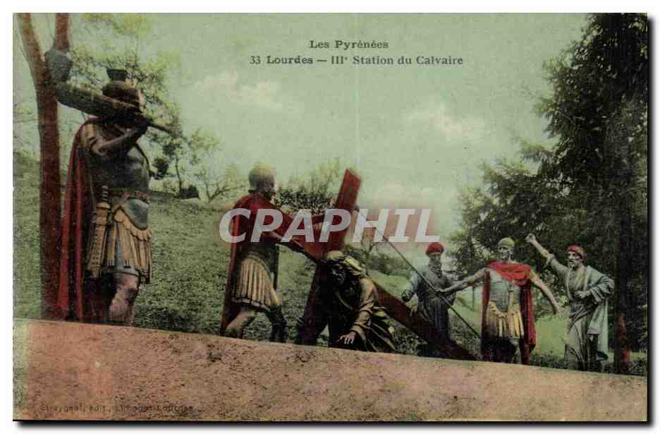 Lourdes CPA Le calvaire (3eme station) 