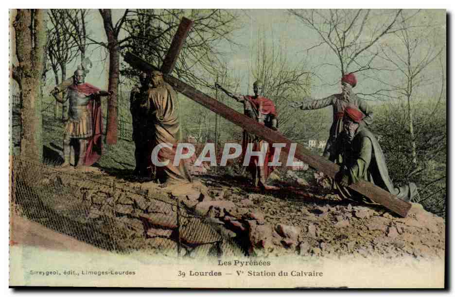 Lourdes CPA Le calvaire (5eme station) 