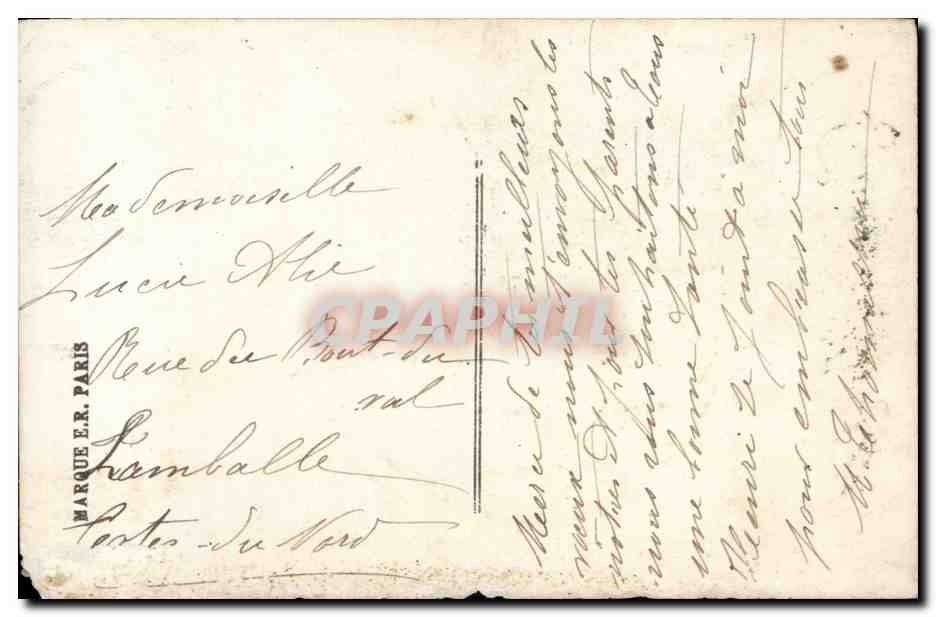 Jeune femme en fourrure — Bonne Année — Marque E.R. Paris n°013 — Verso