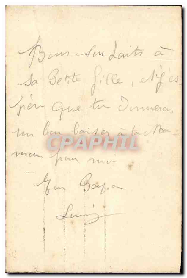CPA Fantaisie Enfant Fer a cheval Bonne annee — Verso