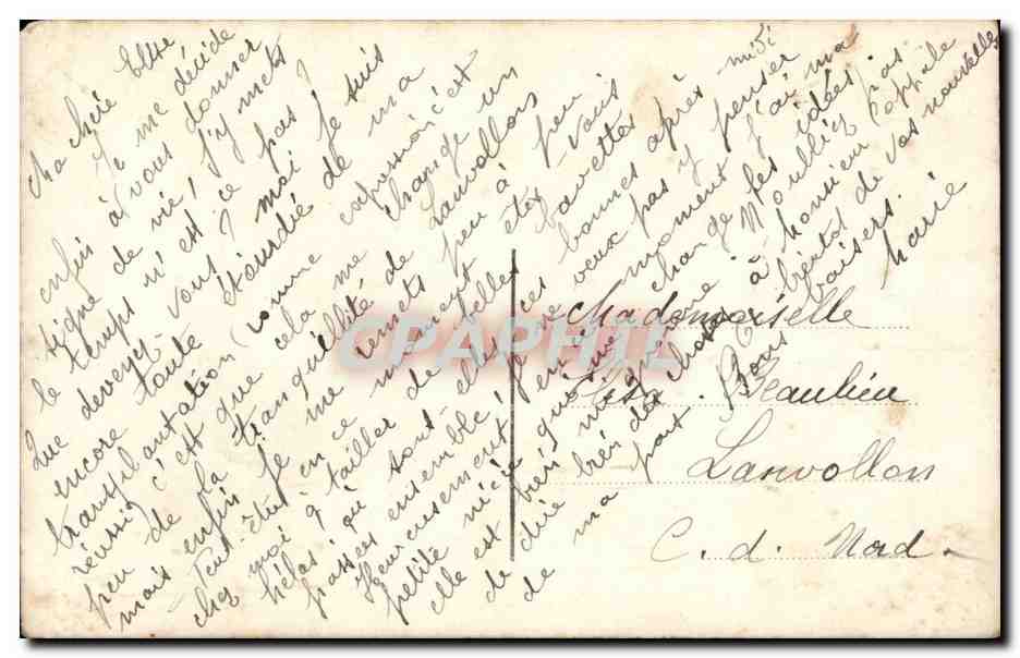 CPA Fantaisie Femme et jeune homme — Verso