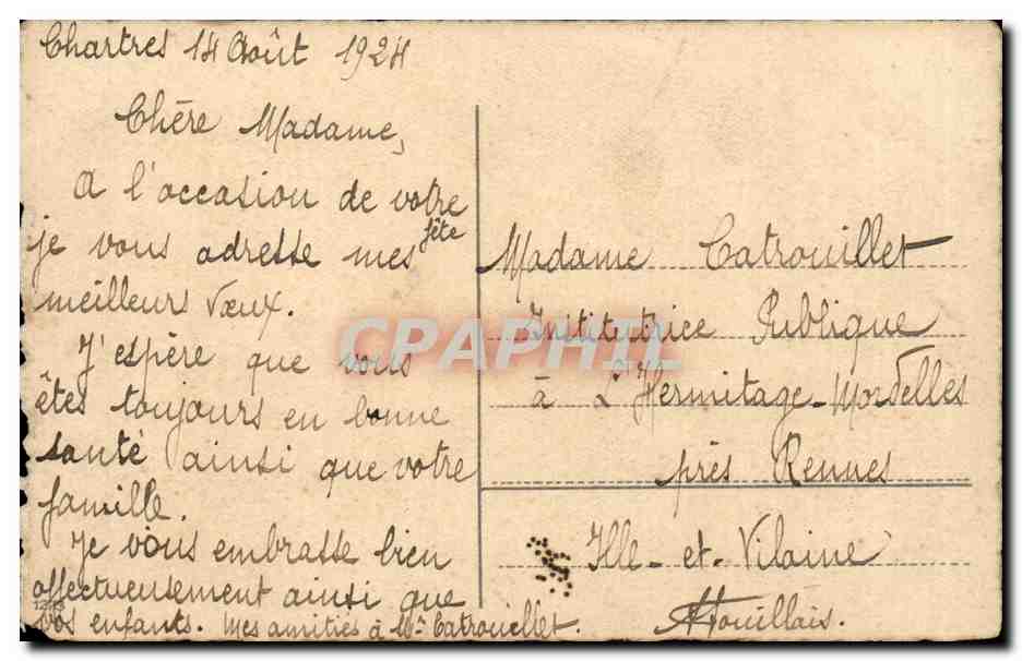 CPA Fantaisie Fleurs Bonne Fete Rose — Rückseite