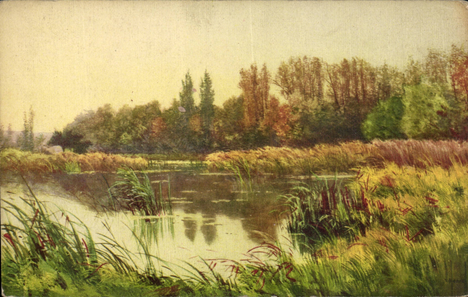 CPA Fantaisie Tableau Bocage Paysage