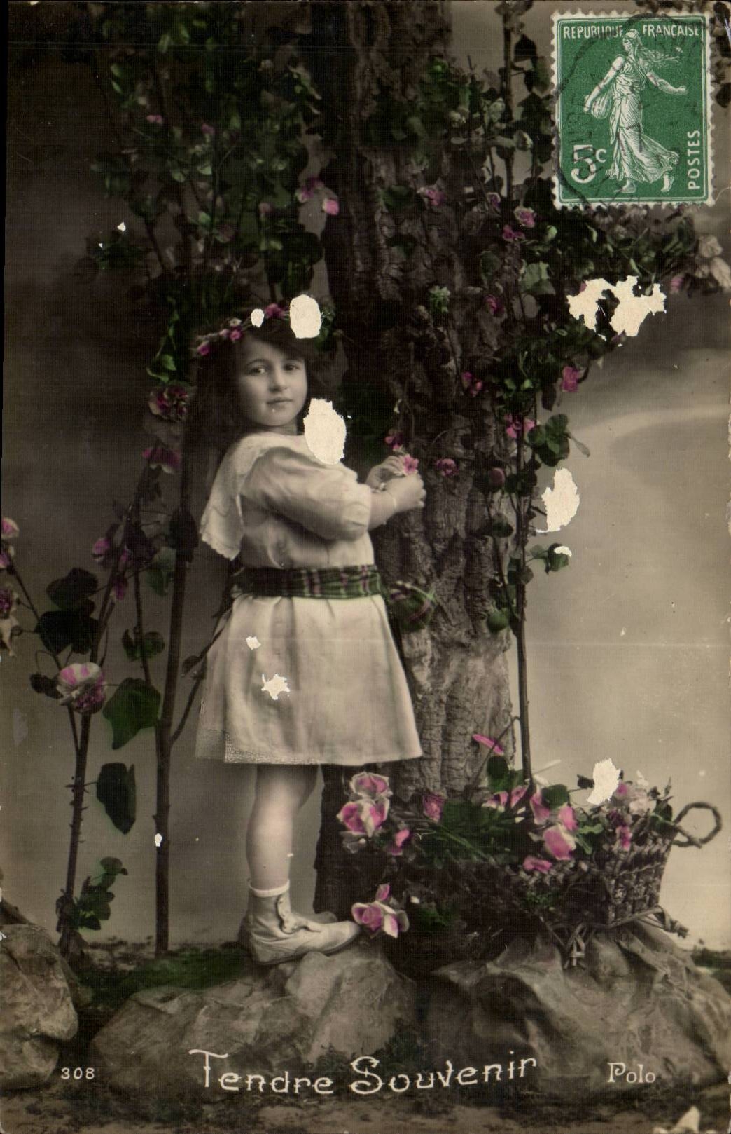 CPA Fantaisie Enfant Tendre souvenir