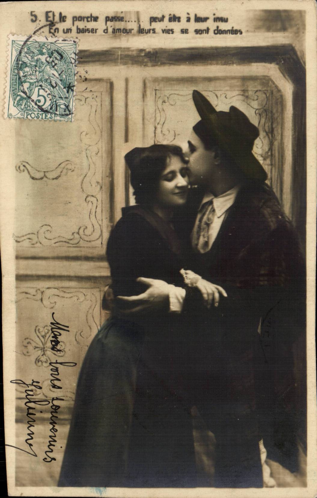 CPA Fantaisie Femme Couple