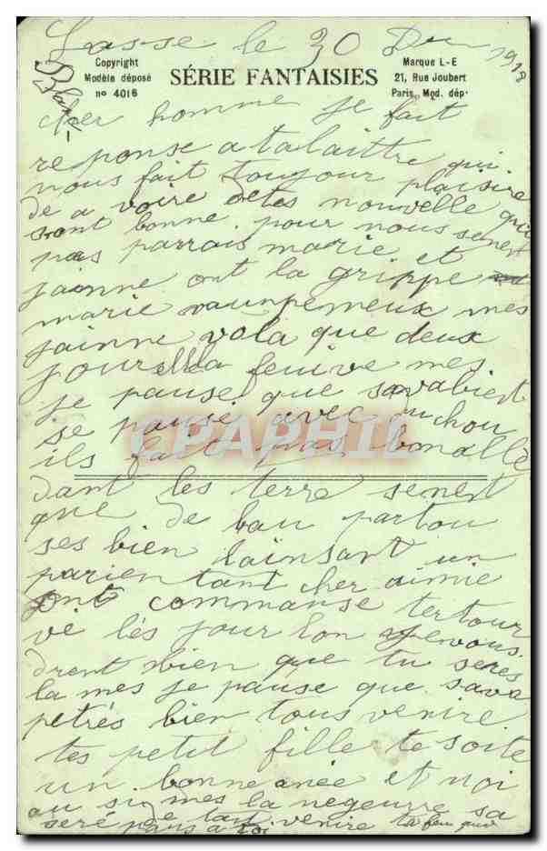 CPA Fantaisie Enfant Bonne annee (ange angel) — Verso