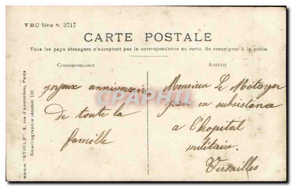 CPA Fantaisie Enfant Heureux anniversaire — Verso