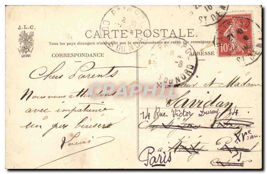 Paris CPA Hotel Dieu (hopital hospital) — Rückseite