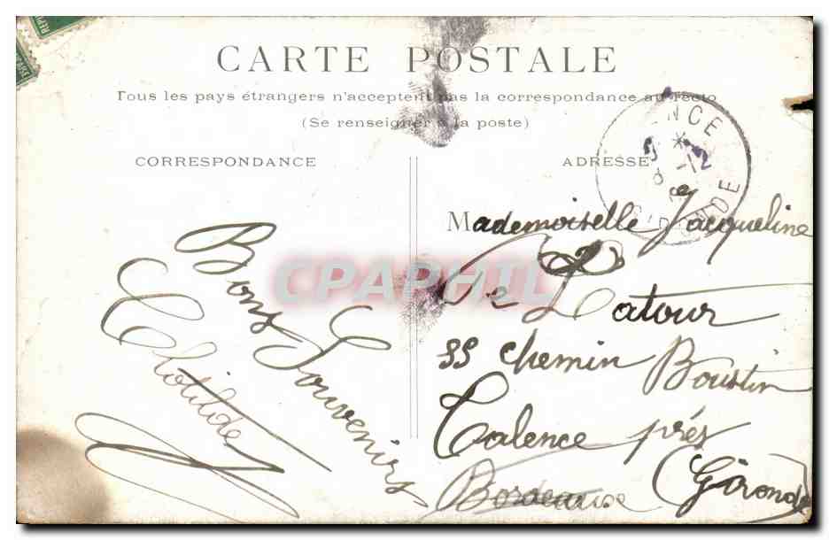 Paris CPA Gare du quai d'Orsay — Rückseite