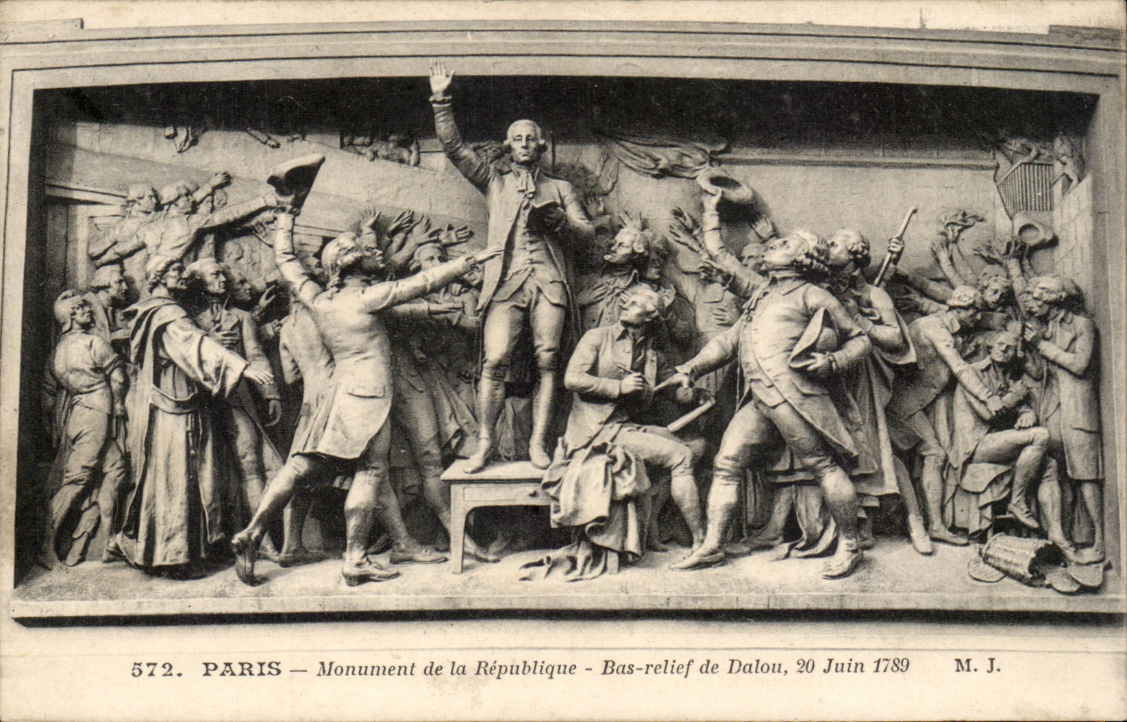 Paris CPA Monument de la Republique Bas relief de Dalou 20 juin 1789
