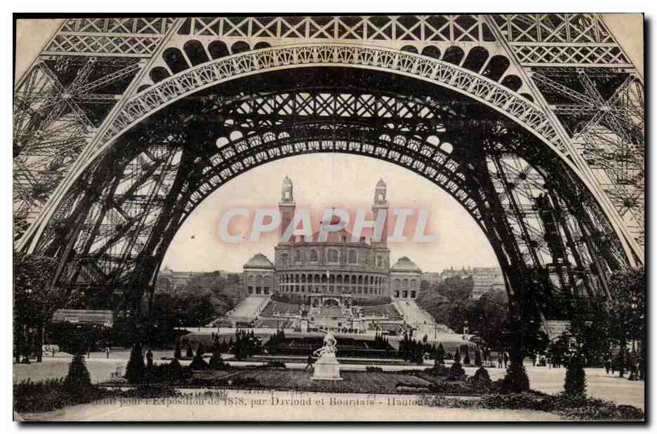 Paris CPA Tour Eiffel et Palais du Trocadero