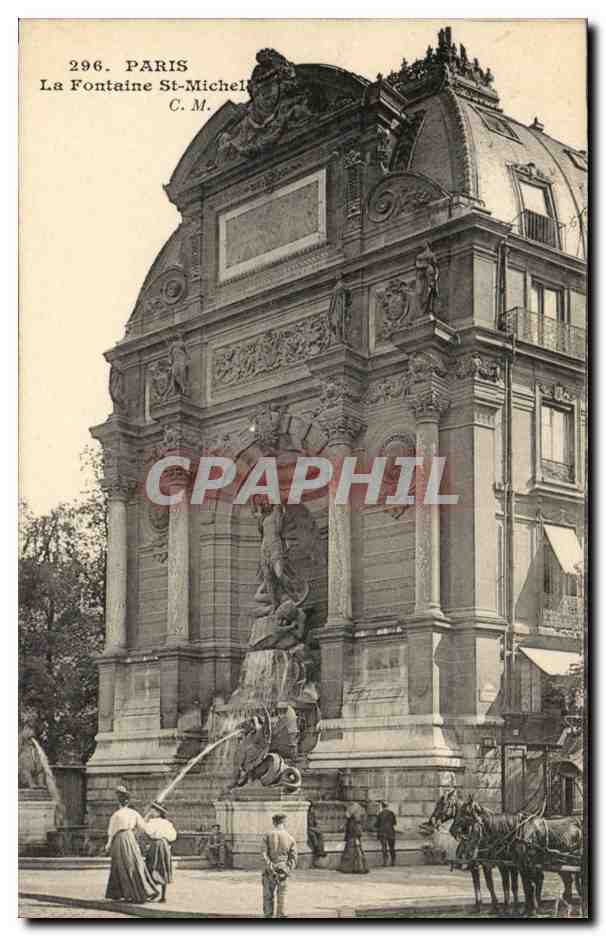 Paris CPA La fontaine Saint Michel