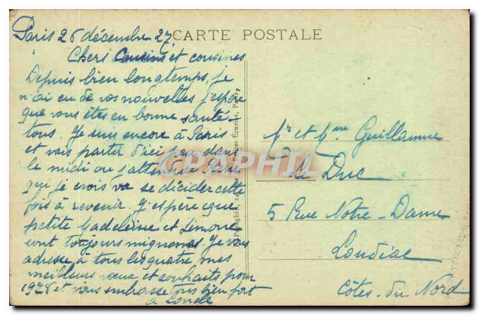 Paris CPA Le petit Palais  — Verso