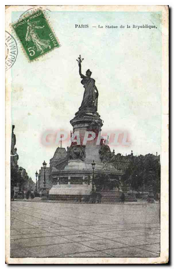 Paris CPA Statue de la Republique