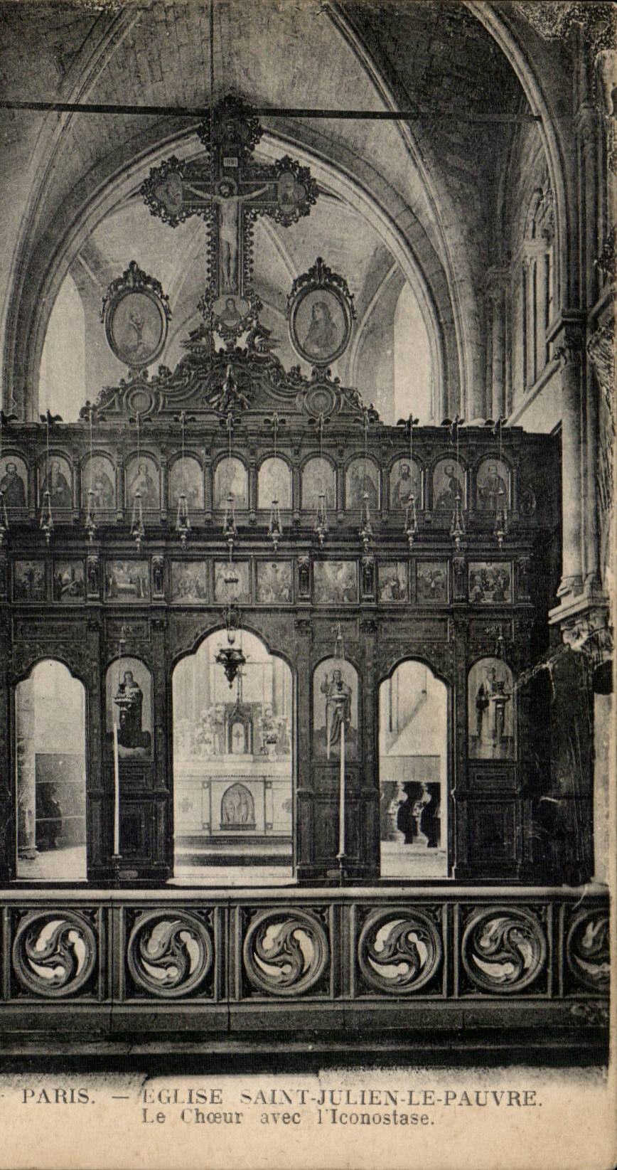 Paris CPA Eglise Saint Julien le Pauvre Le choeur avec l'iconostase