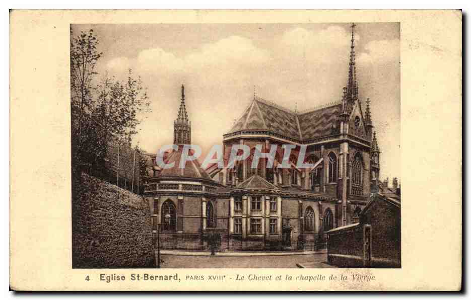 Paris CPA Eglise Saint Bernard Le chevet et la chapelle de la vierge