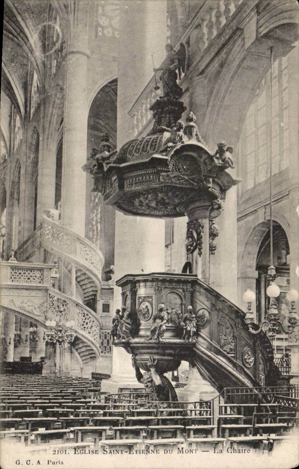 Paris CPA Eglise Saint Etienne du Mont La chaire