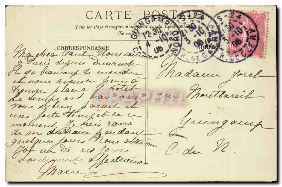 Paris CPA La gare d'Orleans et la gare d'Orsay — Rückseite