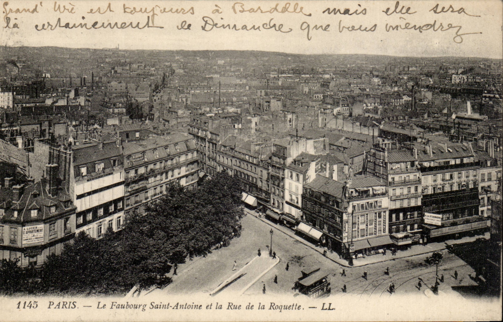 Paris CPA Le faubourg Saint Antoine et la rue de la Roquette
