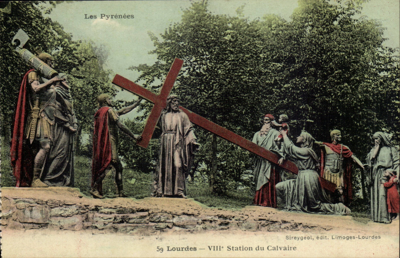 Lourdes CPA 8eme station du calvaire