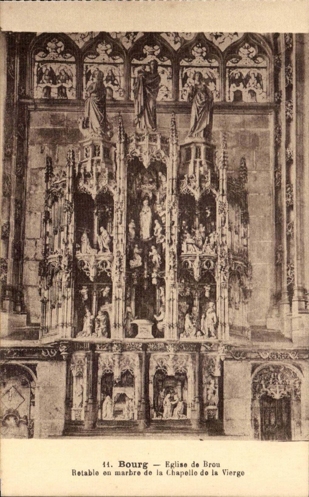 Bourg — Retable en marbre de la Chapelle de la Vierge — Imp. Pinat & Jourat, Toulouse