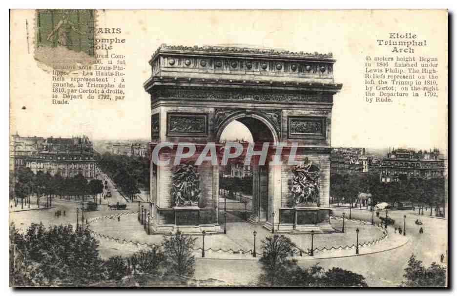 Paris CPA Arc de triomphe
