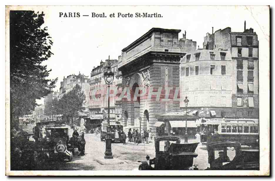 Paris CPA Boulevard et Porte Saint Martin