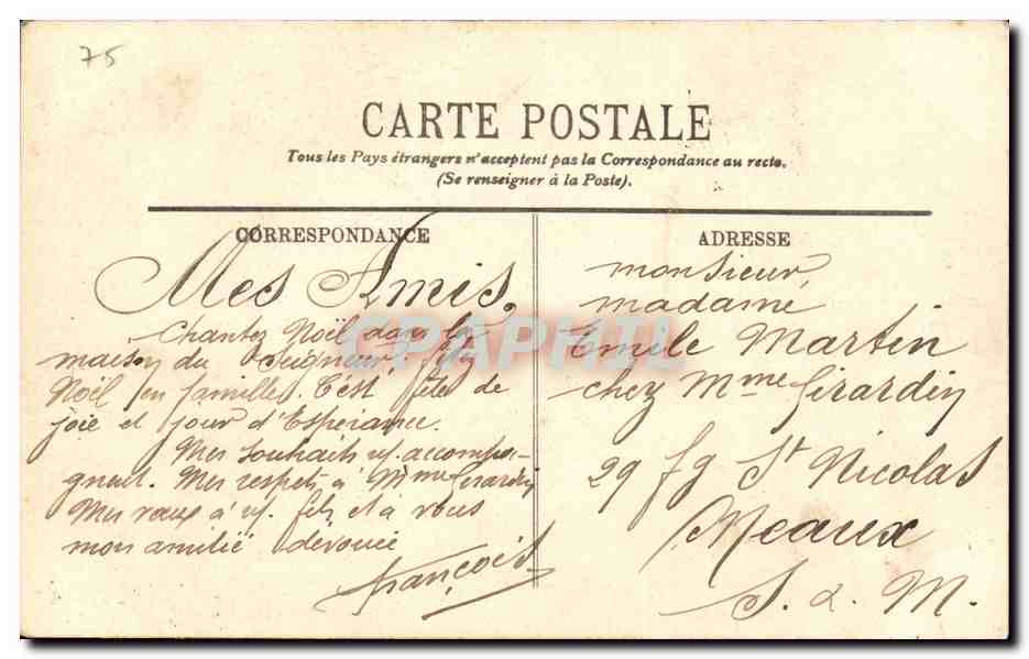 Paris CPA Quand meme de Merci (statue Louvre) — Rückseite