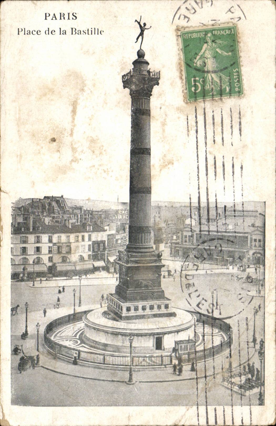 Paris Antike Ansichtskarte Place de la Bastille