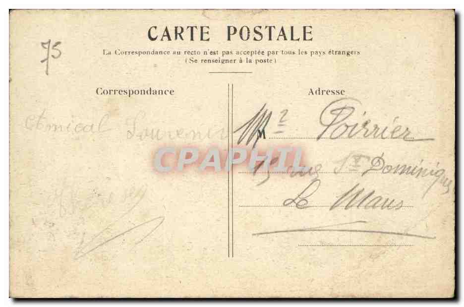 Paris Antike Ansichtskarte Place de la Bastille — Rückseite