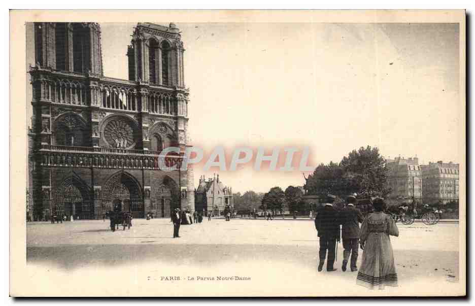 Paris CPA Le parvis Notre Dame
