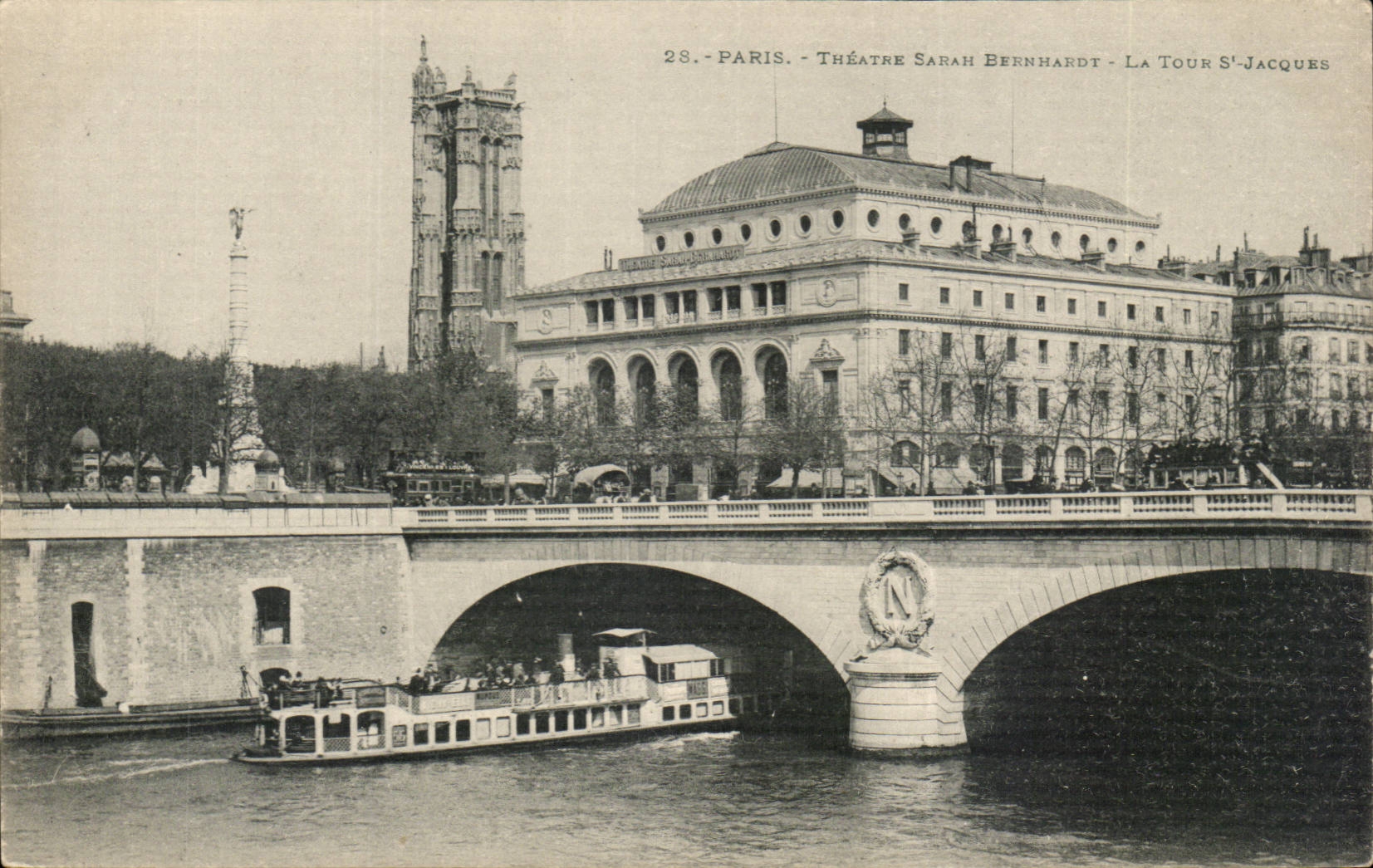 Paris CPA Chatelet Theatre Sarah Bernhardt La Tour St Jacques