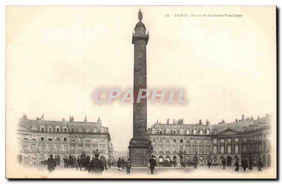 Paris CPA Place et colonne Vendome