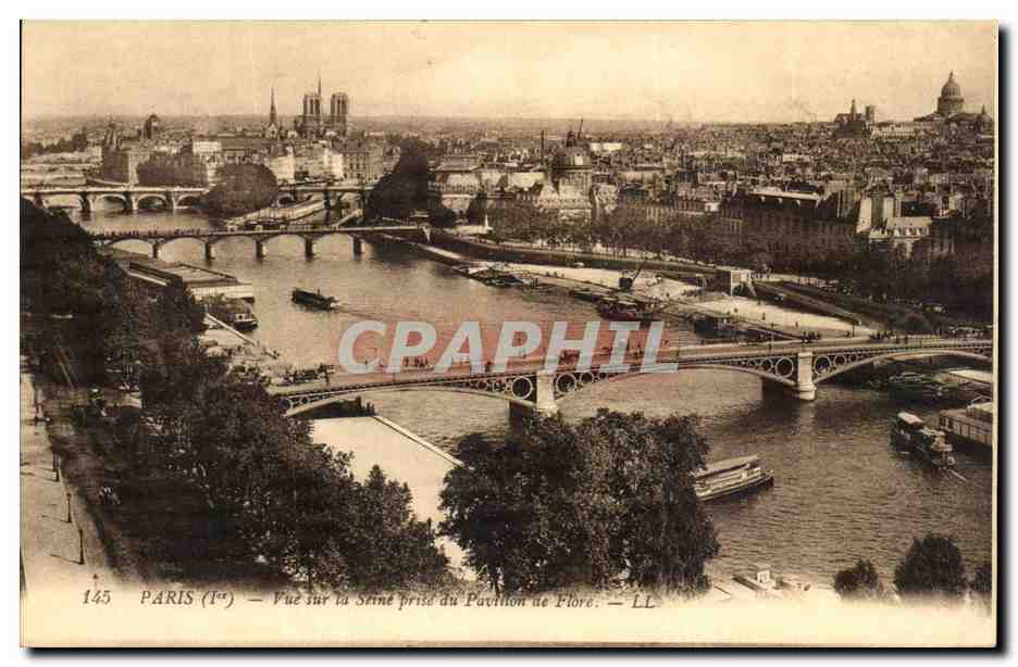 Paris CPA Vue sur la Seine prise du Pantheon de Flore