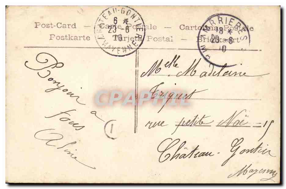 CPA FAntaisie Enfant Un baiser — Rückseite