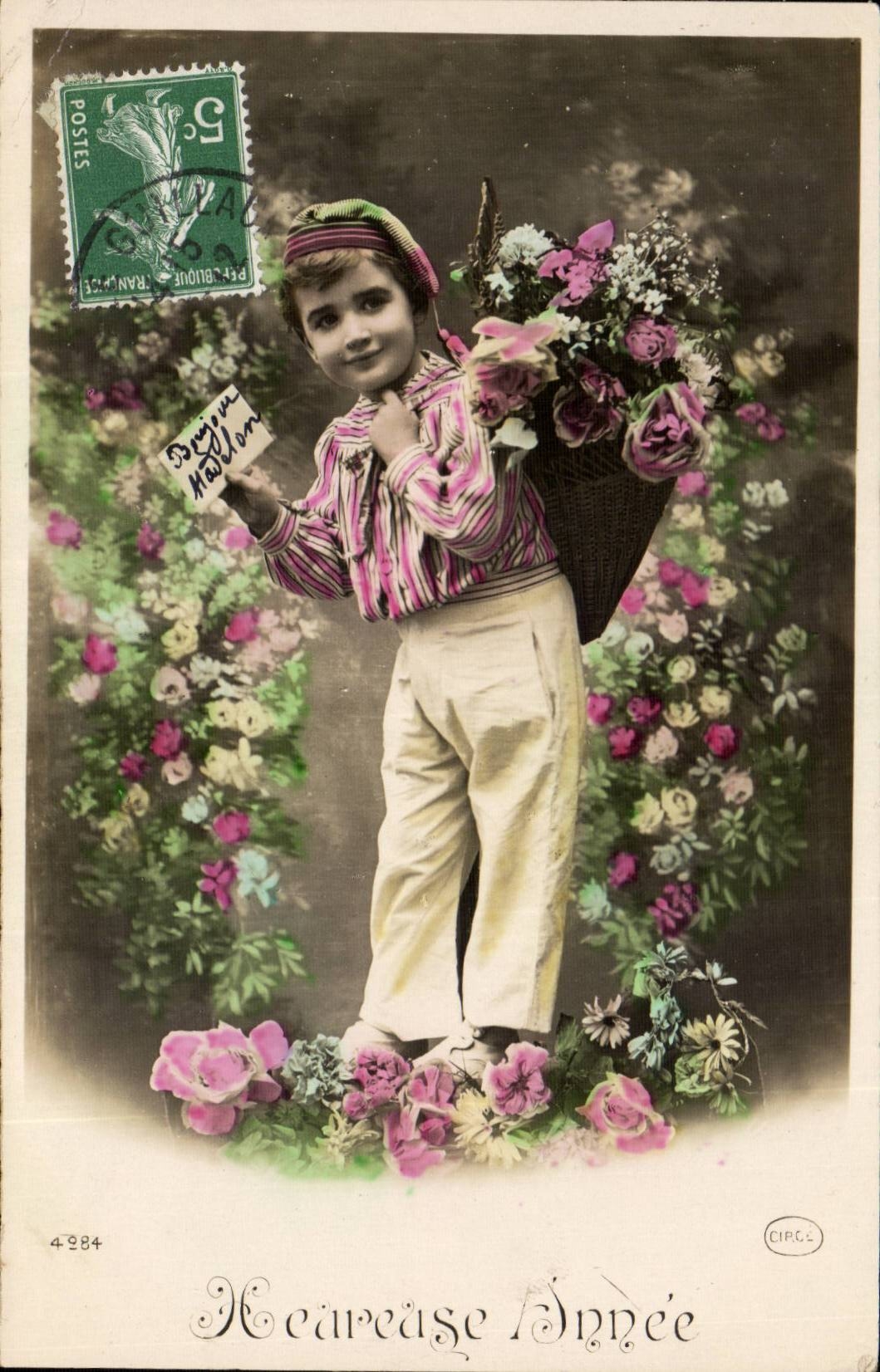 CPA FAntaisie Enfant Heureuse Annee