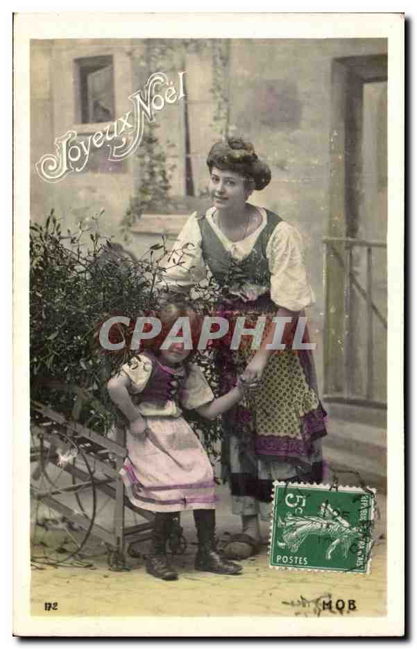 Femme et enfant en tenue traditionnelle — Joyeux Noël — éditeur non identifié, n° 172