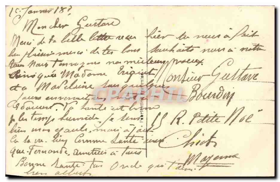 CPA FAntaisie Bonne annee — Verso