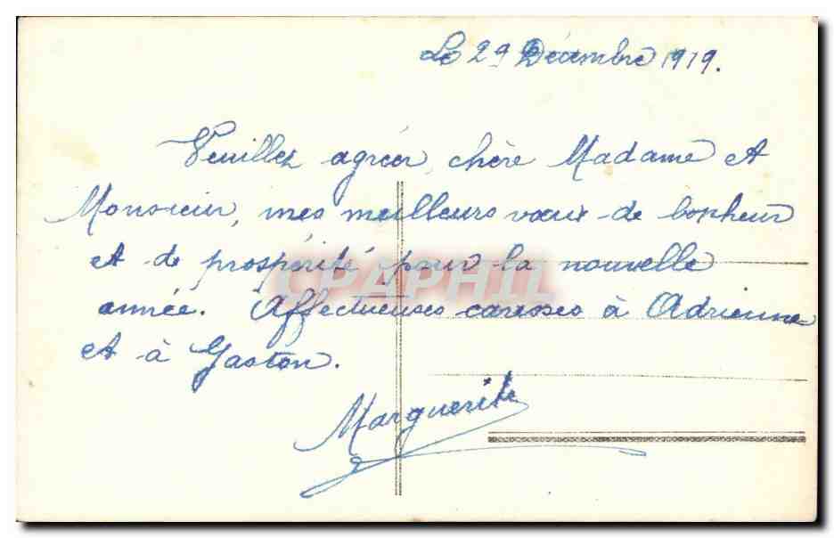 CPA FAntaisie Fleur Rose Bonne anne — Verso