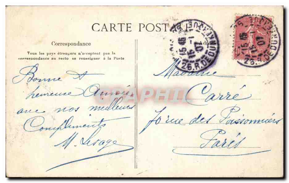 CPA FAntaisie Enfant Bonne annee (lune) — Rückseite