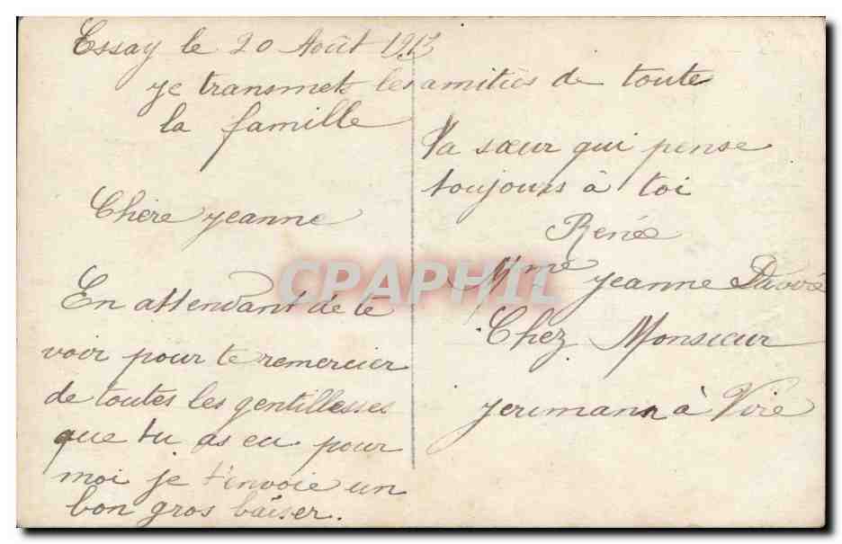 Homme en costume tenant un bouquet — Bonne Fête à Jeanne — Regina — Verso