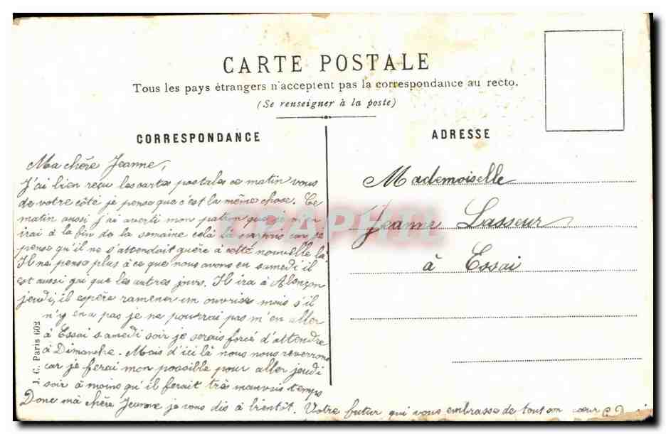 CPA FAntaisie petites fleurs Parlez pour moi — Rückseite