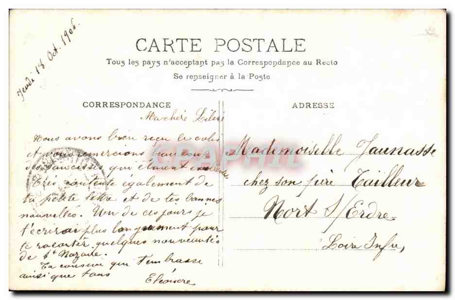 CPA FAntaisie Homme en chapon melon — Verso