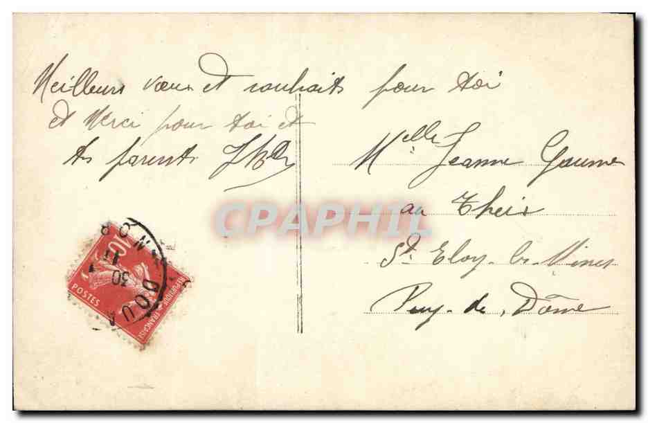 CPA Fantaisie Femme Bonne annee — Verso