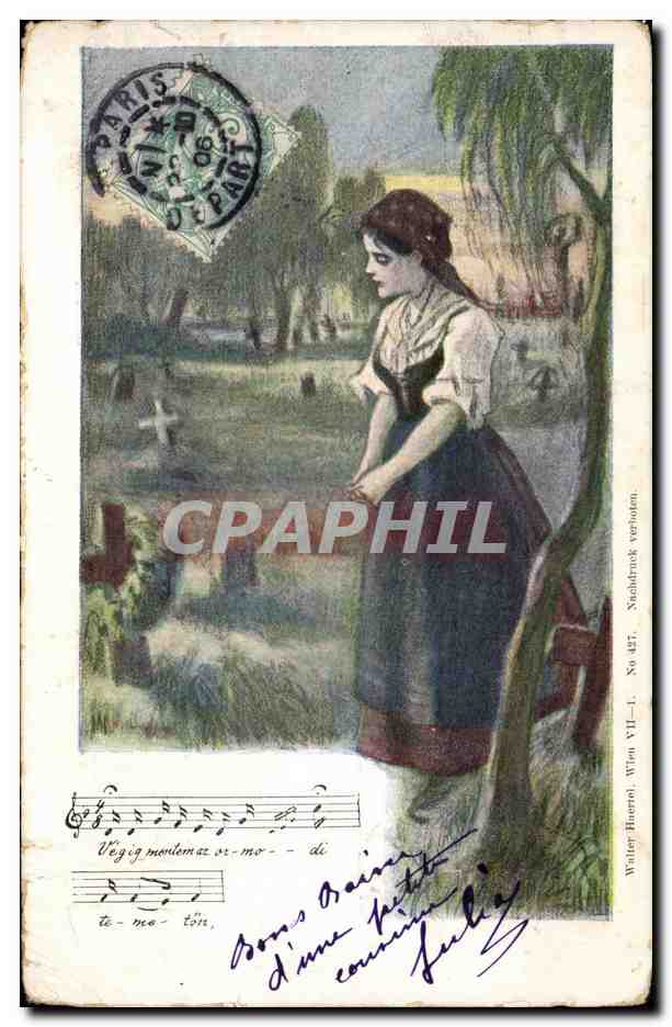 CPA Fantaisie Femme Enfant 