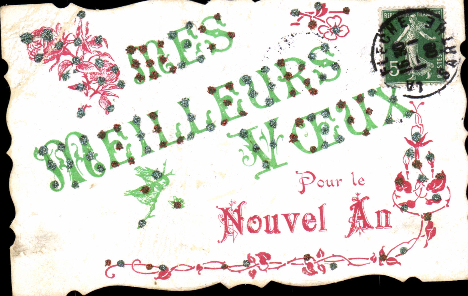 CPA FAntaisie Mes Meilleurs voeux pour le nouvel an
