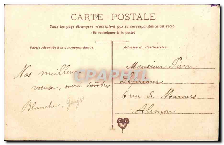 CPA FAntaisie Bonne et heureuse annee — Rückseite