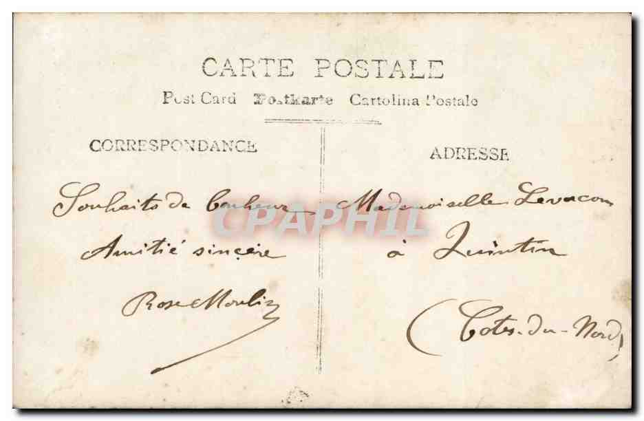 Femme tenant des fleurs — décor floral — éditeur H.K.C. n°3208 — Verso
