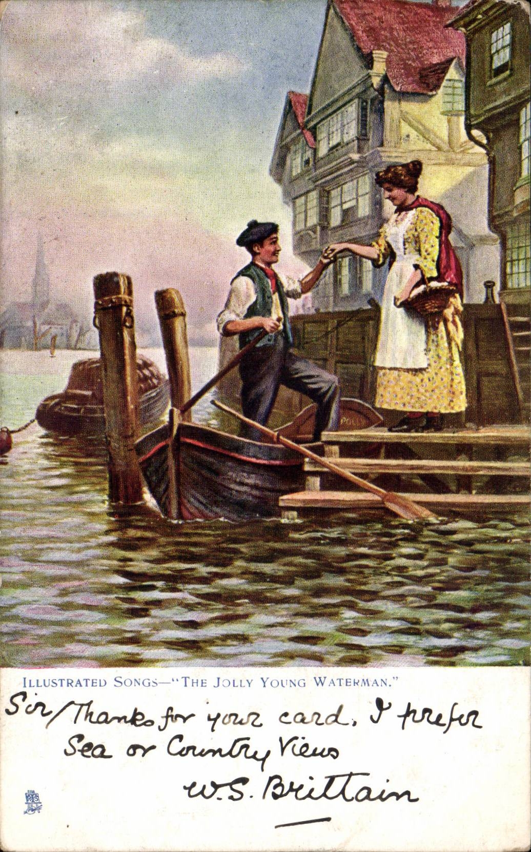 CPA Fantaisie Femme et couple Illustrated songs The jolly young waterman