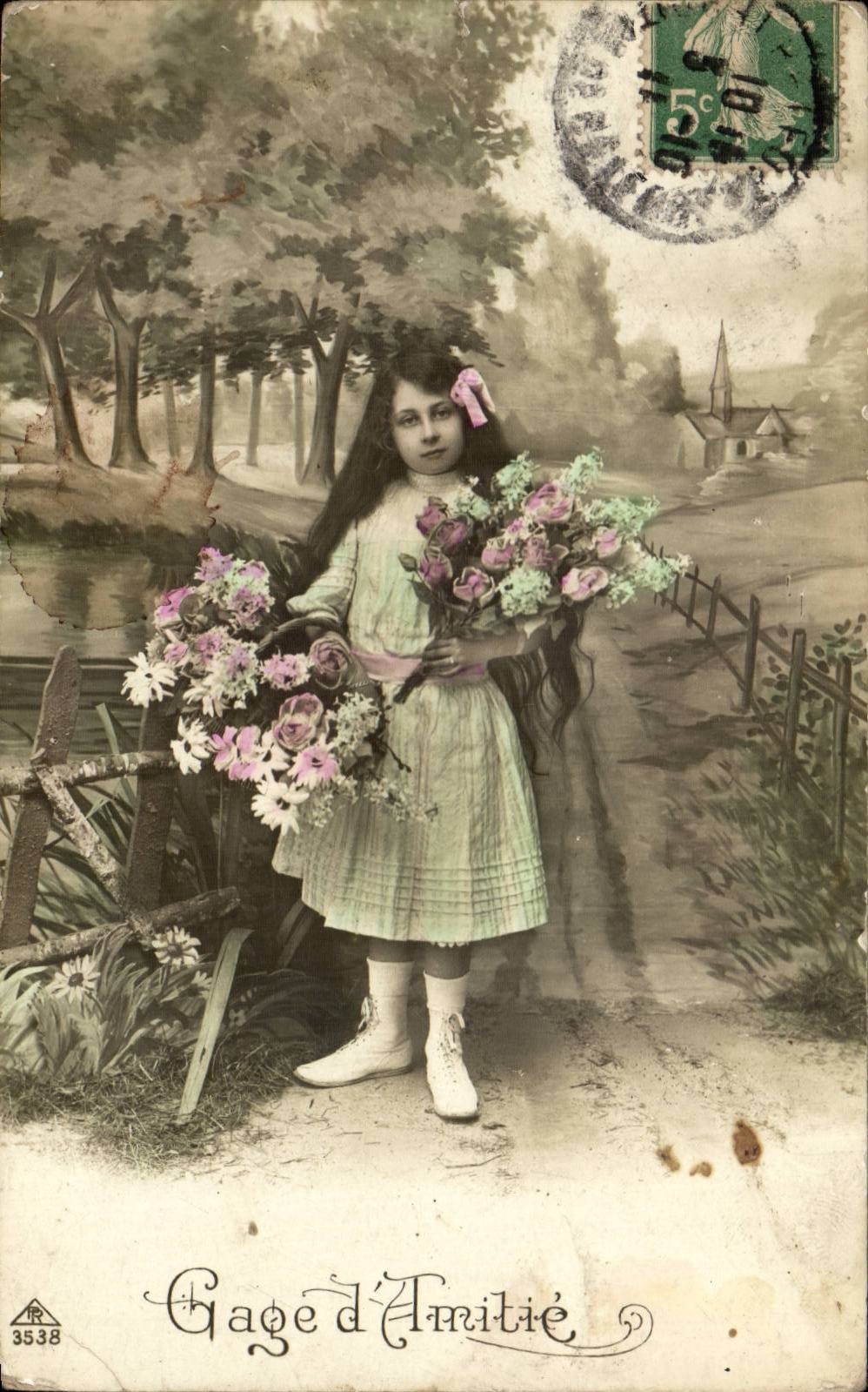 CPA Fantaisie Enfant Gage et amitie